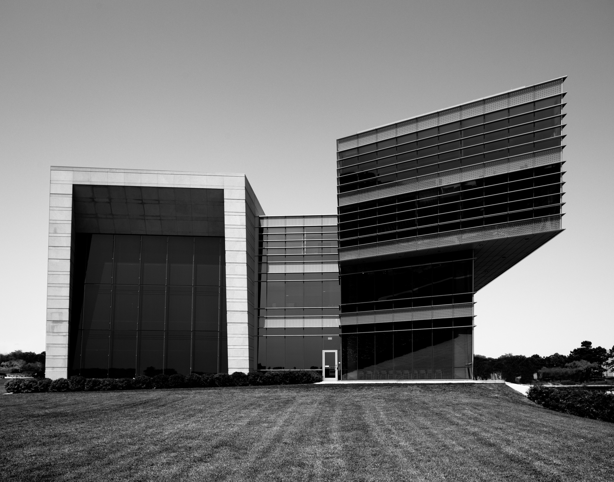 The Ryan Center for the Musical Arts, where limestone, glass and projecting forms meet the open landscape of the lakefront